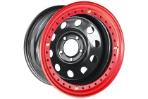 Off-Road Wheels диск Тойота Ленд Крузер 100 стальной черный 5x150 8xR16 d113 ET-14 с бедлоком (красный)